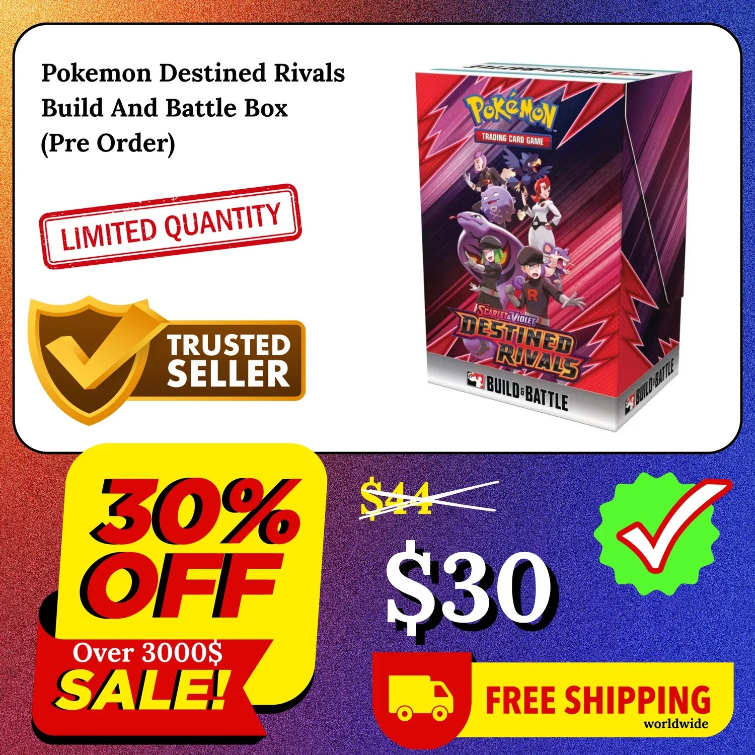 Pokemon Destined Rivals Build And Battle Box (Pre Order) 15% OFF
